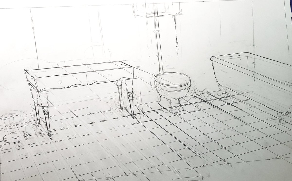 I'm livestreaming until ~2:15 while wrapping up pencils for this nasty bathroom and starting the inks. All of the proceeds from this stream will be donated to @Mvmnt4BlkLives

Come hang out: https://t.co/EQ1pVuULTq 