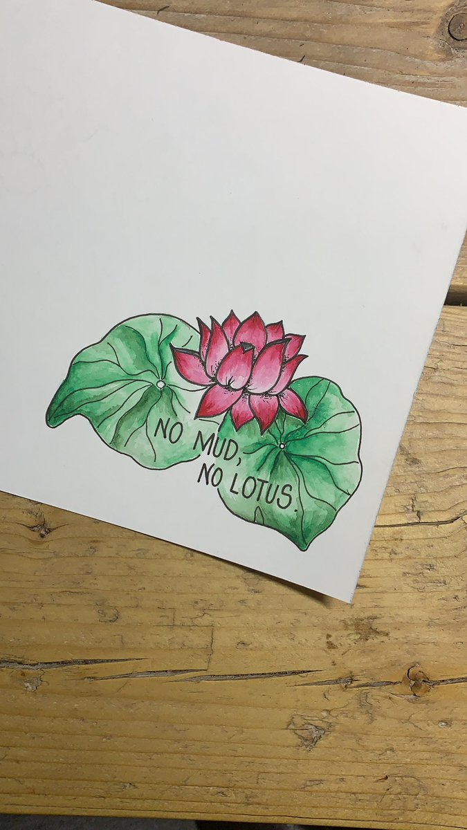 Quick Lotus in watercolour to join in with #noelsartclub #saturdayartclub 
Also one of my favourite sayings, reminding me that both suffering and happiness are organic in nature and are always changing 🌸
#watercolour #watercolourpainting #lotus #nomudnolotus #transitionary