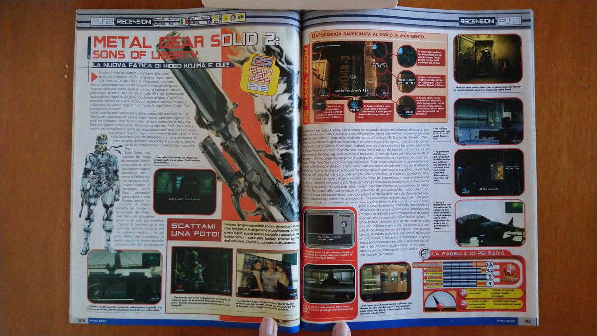 ItalianJoe83's tweet image. Here's the #PSMania 2.0 Magazine Issue Marzo 2002 #11 and the
#MetalGearSolid2SonsOfLiberty
double review with #ClaudioCastellini's cover art colorized by #DanieleOrizio
scroll down to see my tweet reply with the real game review!
@Kojima_Hideo
@HIDEO_KOJIMA_EN
#AHideoKojimaGame