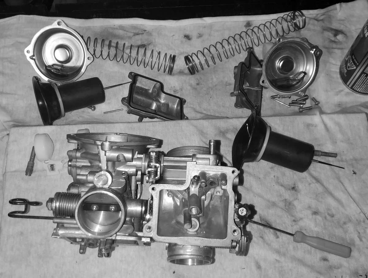 ChrisWLegge's tweet photo. Great day for rebuilding my motorcycle carbs while listening to my regular dose of @realagriculture podcasts...looking forward to all the questions you receive @shaunhaney on what we’d ask JT while having a beer... https://t.co/NmMHQqNyjl