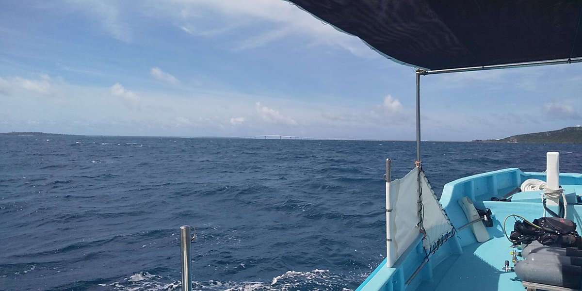島海空 すまんかいくう いつ見ても平べったいねぇ この島は 風も抜けて換気はされやすか 感染防止にはワンランク上だわな 沈船ポイント からの眺め 伊良部島