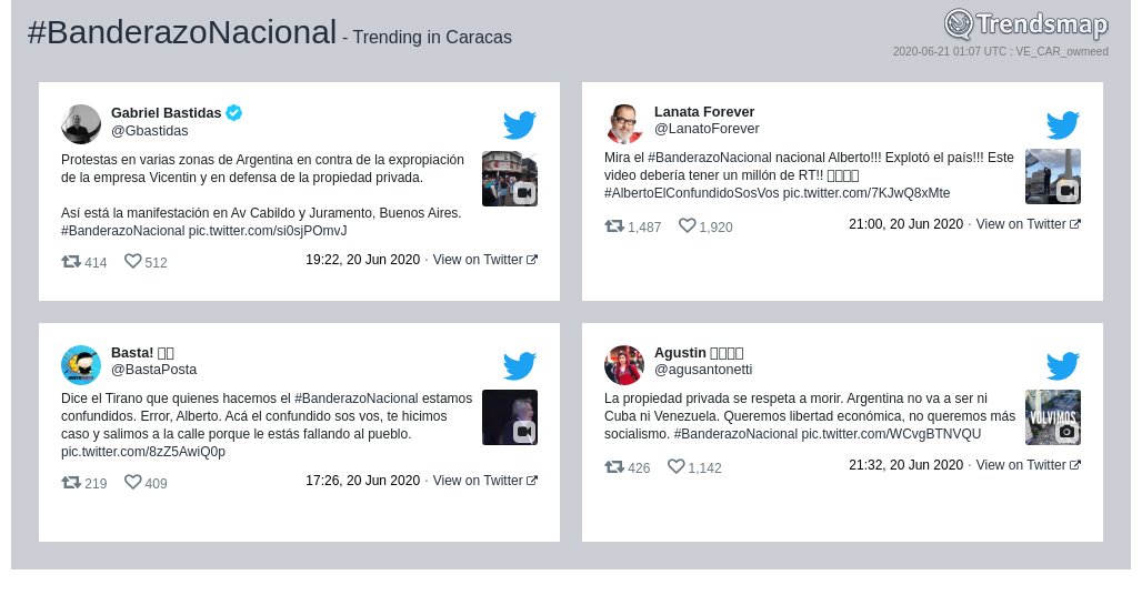 #banderazonacional es ahora una tendencia en #Caracas

trendsmap.com/r/VE_CAR_owmeed