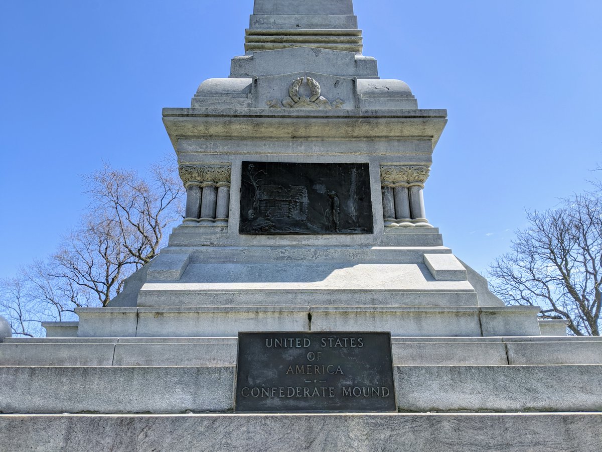 The obelisk wasn't installed until the 1890s, by which time white supremacy had firmly reasserted itself. It was championed by the United Confederate Veterans, an organization that peddled the revisionist myth of the Lost Cause that has done so much to poison this country. 10/17