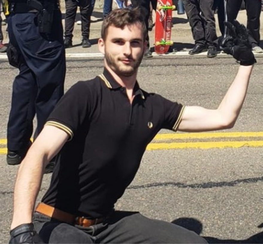 5: Cole Scott - 4th degree proud boy who recently accompanied Tiny Toese to disrupt  #CHAZ, and was documented assaulting someone blocks from the auto zone. His FB depicted here has been decommissioned by Facebook during a recent f45h purge. More on Scott ( https://pugetsoundanarchists.org/proud-boys-nazis-come-to-eugene-analyzing-the-america-first-rally/)