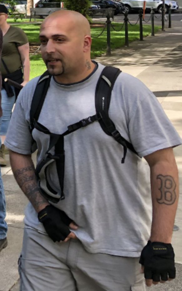 8: Chris Ponte - self-proclaimed "cop watcher" has had several cases against him, including federal gun charges. On probation for the same case as Tiny, seems to have moved agitation to online, including a call to action against a bike shop in Astoria. ( https://rb.gy/ro8op1 )