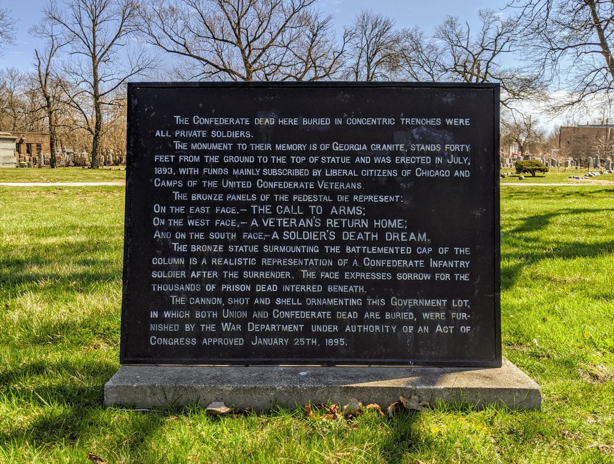 The United Confederate Veterans installed a monument to the Lost Cause, then left it to the government to maintain and memorialize those actually interred there. Of course, it's more complicated than that, as this plaque suggests. 15/17