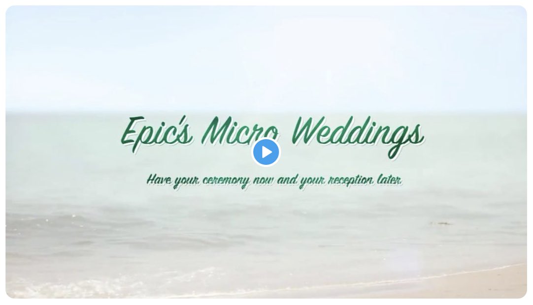 DigiLogicInc's tweet image. Epic Micro Weddings
by
Epic Events by Booth, Inc.

youtu.be/Qrfx8bemEnU

#Wedding #WeddingCeremony #FridayFeeling #Engaged #COVIDー19 #weddingplanner #pandemic #microweddings #tinyweddings #covidblues #epiceventsbybooth #newlyengaged
