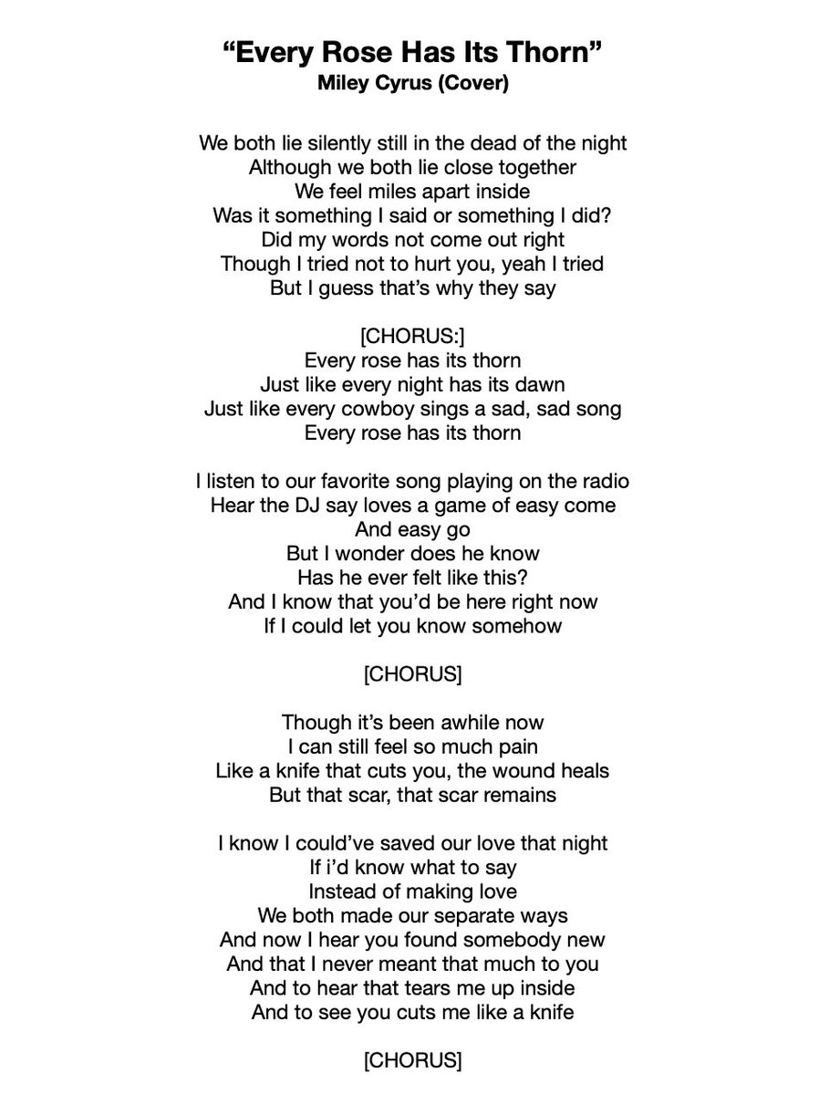 Every Rose Has Its Thorn Lyrics