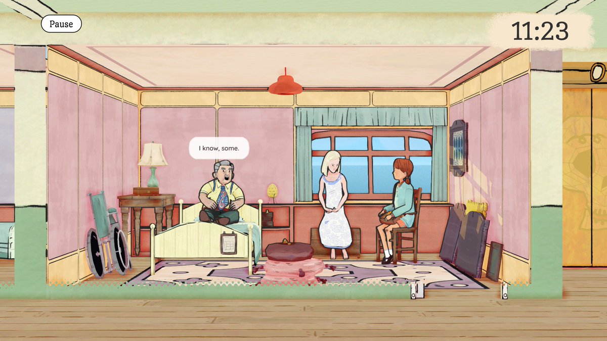 Wayward Strand ( @WaywardStrand): Chat to the staff and residents aboard an airship hospital, uncovering a story for your school paper. I love the visual style and the gentle storytelling here!  https://store.steampowered.com/app/1080450/Wayward_Strand/