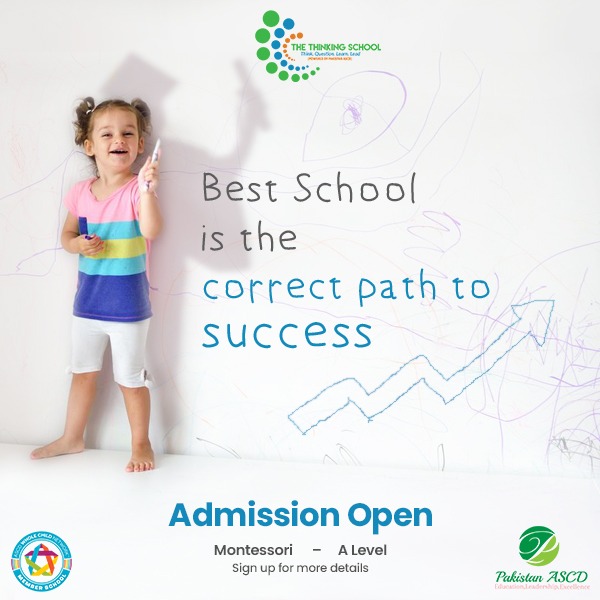 A gateway to your child's brighter future!!!

#tts #thinkingschool #education #admissions #open #montessori #levels #leadership #islamabad #pakistan #parents #kids #parenting #innovative #learning #edtech #qaurantine #growthmindset #sec #schoolinislamabad #classroom #teaching