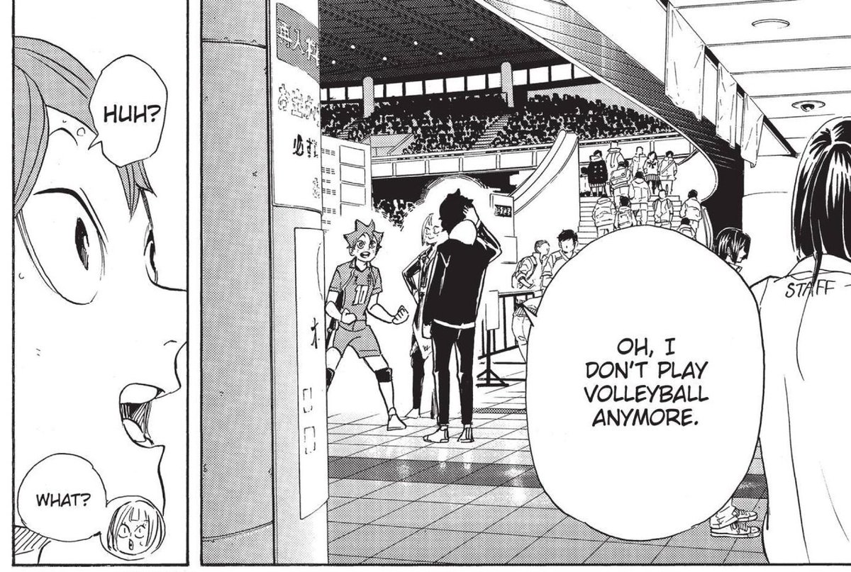 LJ_Hollywood's tweet photo. Furudate introducing Hinata’s inspiration for playing volleyball as just a regular dude and not the super endgame mentor figure or something and having Hinata be over it in the very same chapter is an absolute POWER MOVE

#Haikyu!! #Volume38 https://t.co/qJqt1guFPW