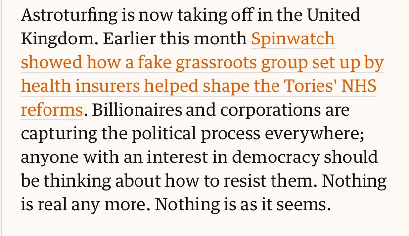 And as Monbiot presciently states here and here..