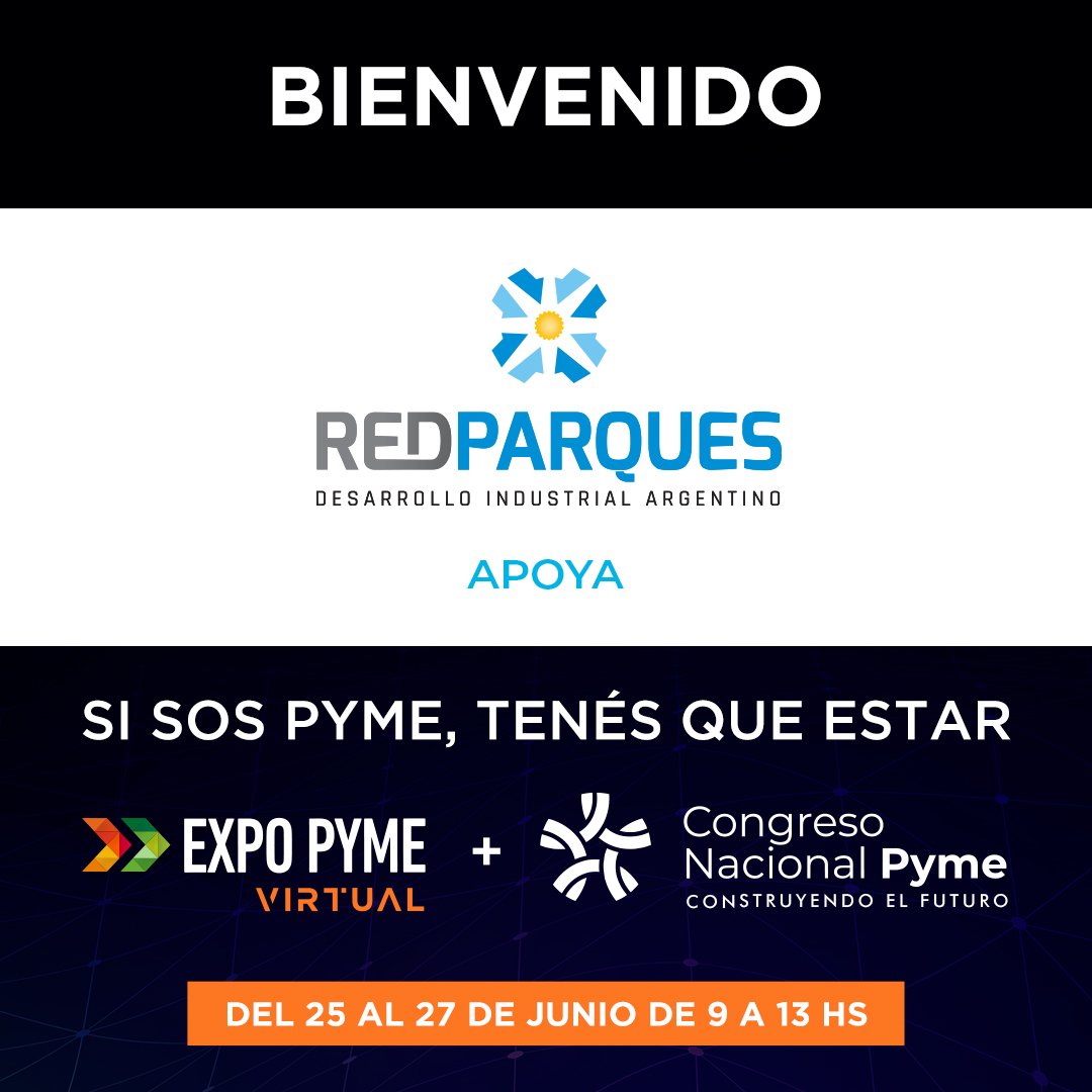 InfoRedParques's tweet photo. ¡Participá de una nueva edición de #ExpoPyme Del 25 al 27 de junio Conectate al Mundo Pyme
En #ExpoPymeVirtual vas a encontrar más de 50 empresas, más de 6 workshops exclusivos y #Networkingchat para generar contactos y nuevas oportunidades de negocios. https://t.co/KdgWW257PZ