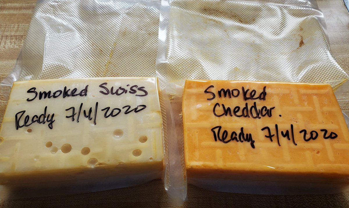 Sparta_Chris's tweet photo. Finished product. Smoked about 3 hours, and then vacuum sealed. Will let it rest for 2 weeks then enjoy! #smokedcheese #bbq #backyardpitmaster https://t.co/qFGX0Jj017