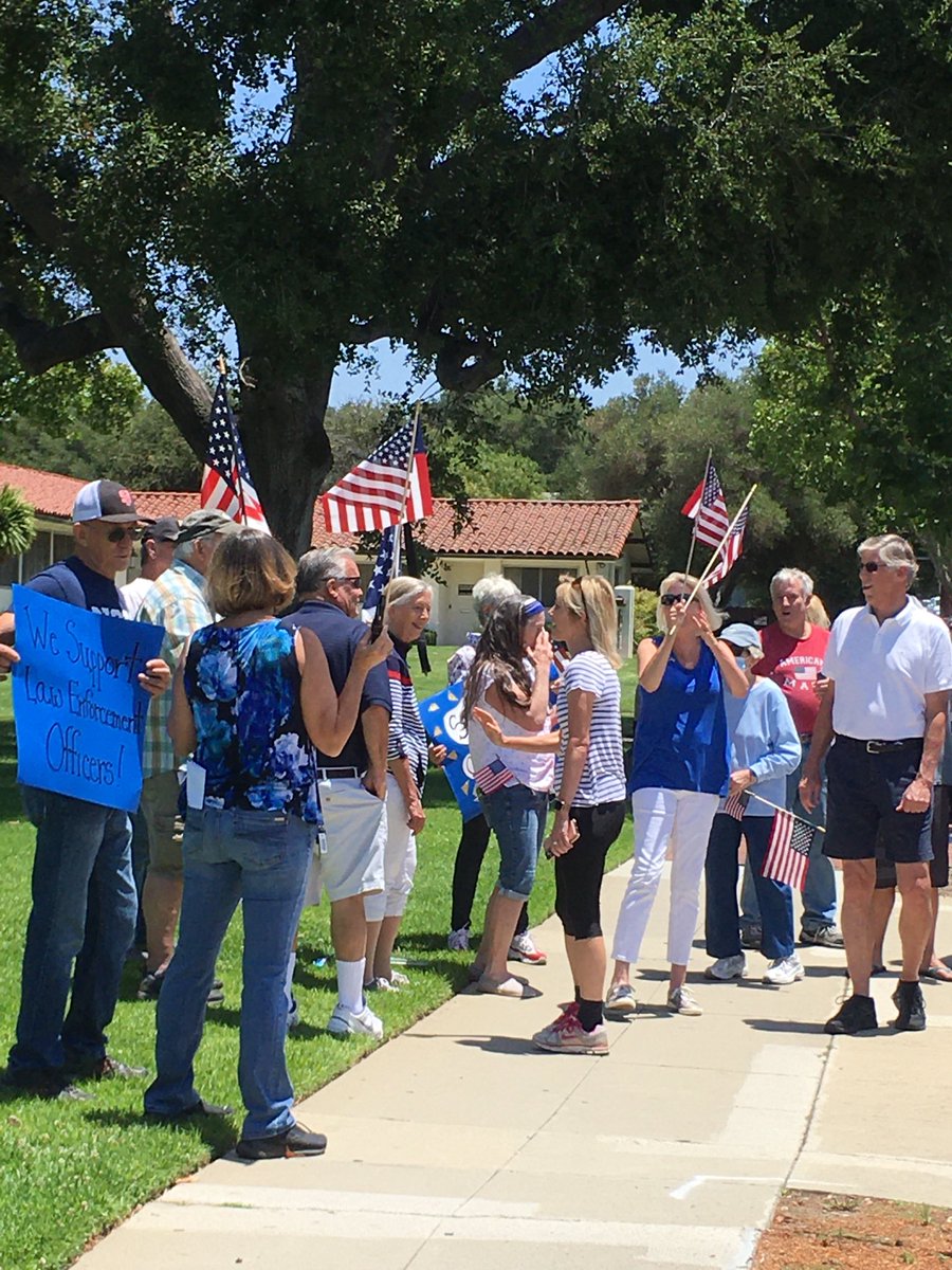 We stopped today in Solvang, Calif to thank this pro-America, pro-law enforcement roadside gathering. Lots of honks of support! #LoveAmerica