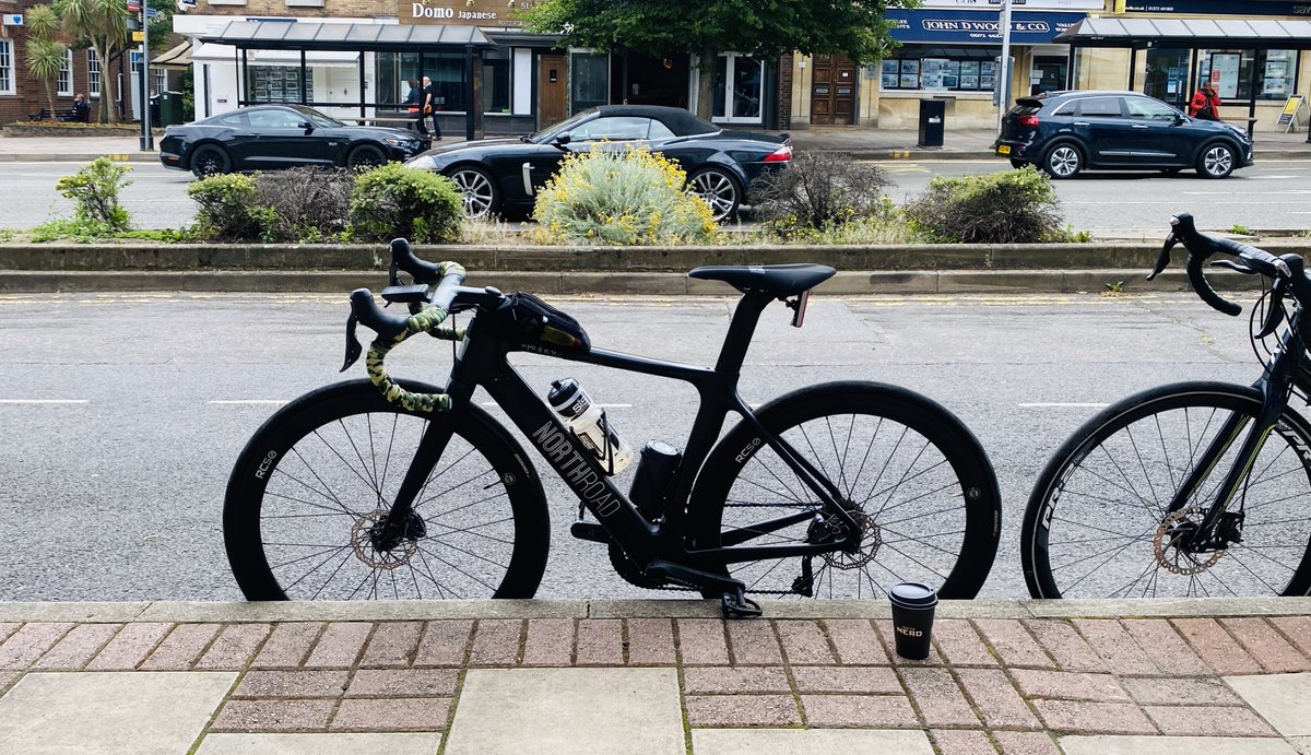 Coffee stop and Sarge having a rest... - post #LeithHill #Dorkingcycle @NorthRoadCycles @UKCycleChat @CES_Sport #Sarge #Getafterit @cycleporn