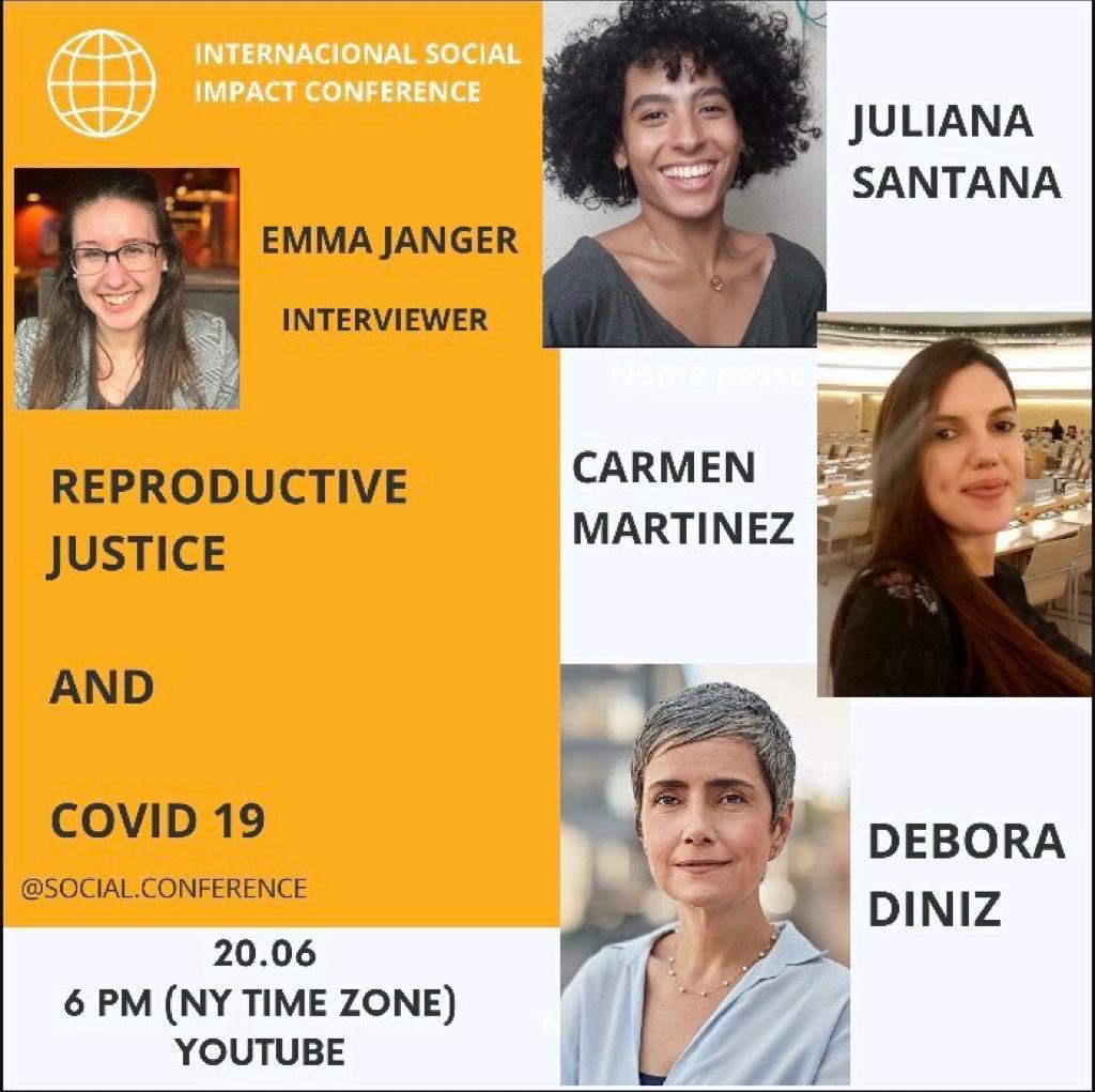 ReproRightsLAC's tweet photo. ¡Today! 

Our regional manager Carmen Martínez (@mujer_migrante) will be talking about reproductive rights during the COVID-19 pandemic with @EmmaJanger and @Debora_D_Diniz. How to seek justice when these rights are violated? 

Join us in #SocialConference 👇 https://t.co/BRrJTO4h1G