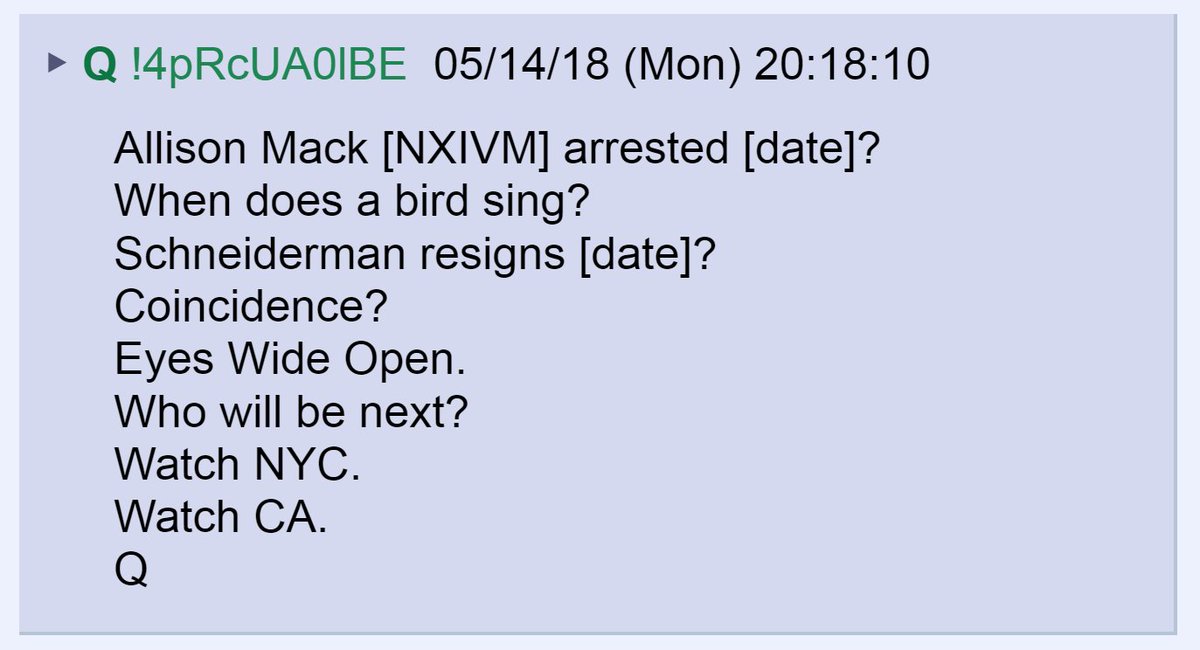 9) Q has been warning us for 2 years that arrests related to sex trafficking will be coming out of New York (Watch NYC.)Sex trafficking is one of many topics Berman has likely been standing guard over.