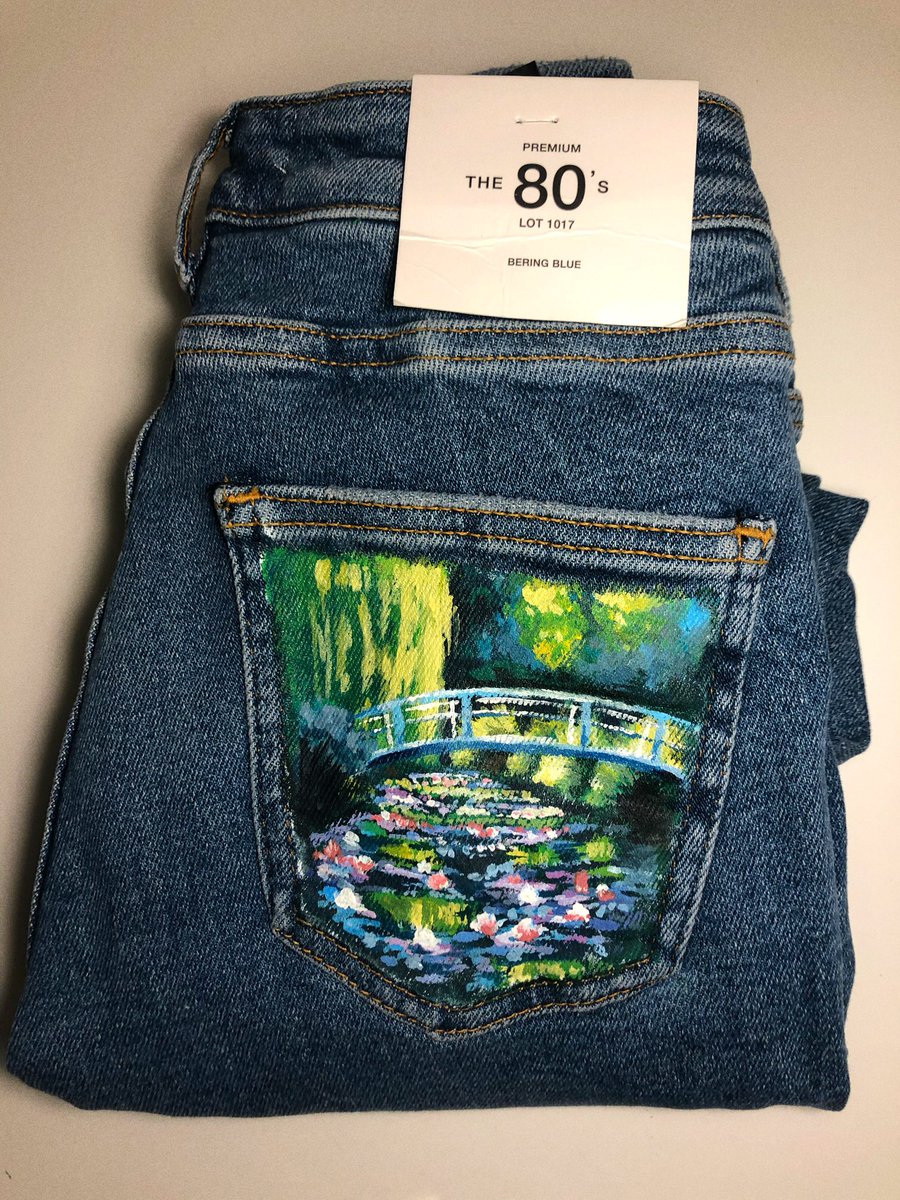 customjeany's tweet photo. Bonjour à tous ! J’ai fini de faire toutes mes commandes ducoup je reprend des demandes ! Si il y a des interessés je peux peindre n’importe quoi sur une veste ou un jean ! Merci beaucoup ! https://t.co/v7d0JVy7bp