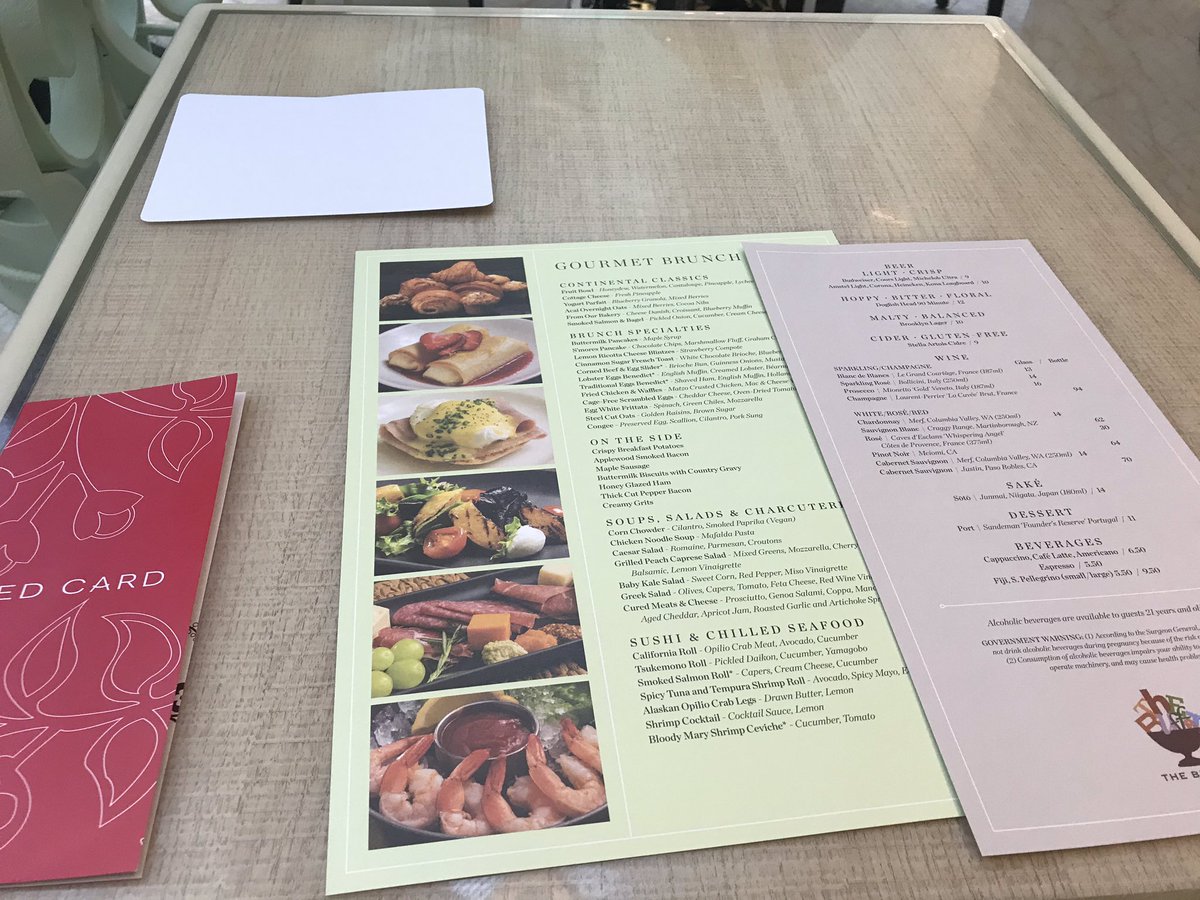 Finally got to the revamped Wynn Buffet. It’s an AYCE concept where servers bring the food to you. They even give you a coaster for your face mask. I’ll be reviewing my meals based on quantity. Yes. Quantity. It’s a buffet. Follow along on this thread.  @KTNV