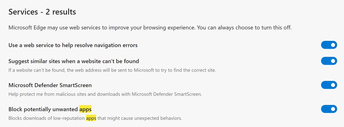 Make sure you enable the blocking of PUA's (Potentially Unwanted Apps) on all your parents PC's when they aren't looking to reduce the number of "tech support" calls you receive 😉 #TechTips 

Honestly, why isn't this on by default Microsoft? 🤔

docs.microsoft.com/en-us/windows/…