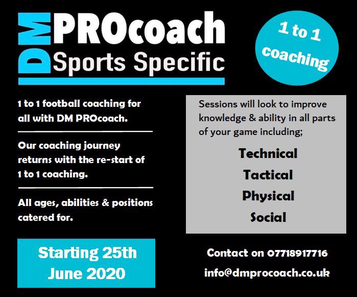 ✅ 1 to 1 Football Coaching ✅

We are starting our 1 to 1 sessions to get you prepped &amp; ready for next season.

We coach all ages &amp; abilities in a fun, friendly &amp; informative way, looking for enjoyment through learning.

DM or contact for more info ✏️
<a href="/LlaniTownfc/">Llanidloes Town fc</a> <a href="/LlaniTownJFC/">LlanidloesTownJFC</a>