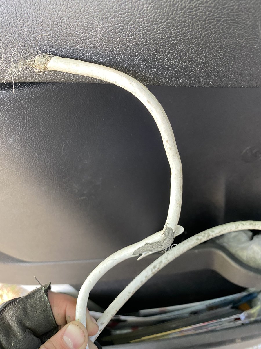 JustinAdixon's tweet photo. “My TV has had no signal for a week! This is unacceptable!”

 ... Well. Maybe you should watch where you’re swinging that lawn mower, Allen. https://t.co/E8pUoMuPRV