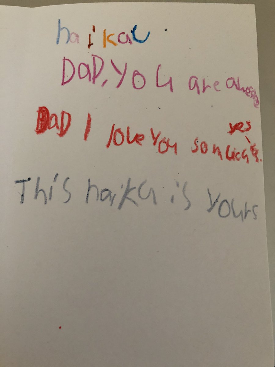 A fathers’ day first. A Haiku from my 9 year old❤️🥰