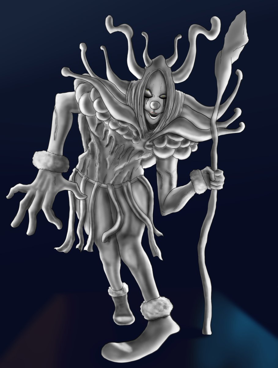 marcosv_art's tweet image. Cloewn, mais uma adição a galeria de vilões do universo de Marked.
A ideia pra esse personagem veio quando eu estava assistindo Dragon ball super e vi o Deus da destruição do universo 11, aí deu uma vontade de desenhar algum personagem palhaço.
#OcArt #CreppyArt #ClownDrawing