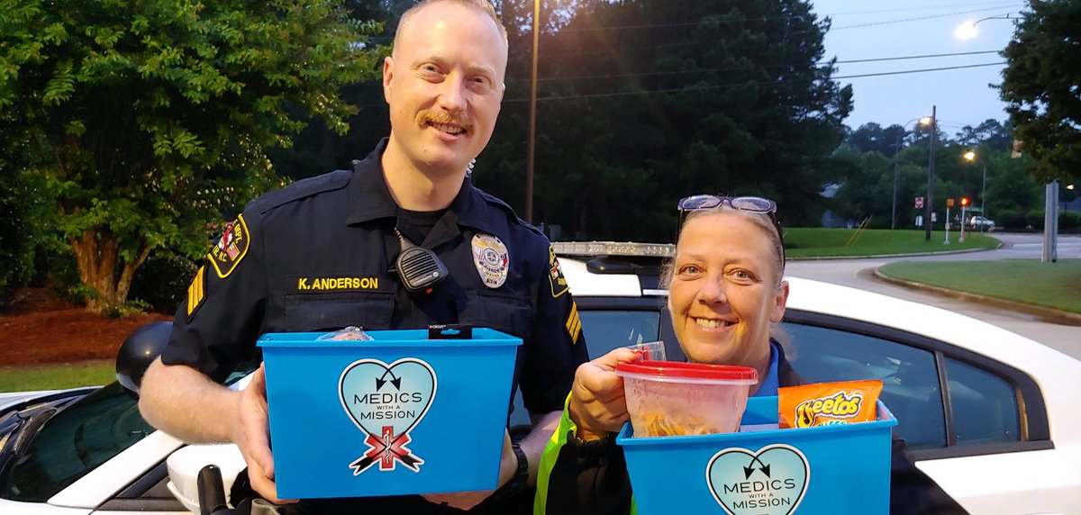 GarnerPolice's tweet photo. Congratulations to Sgt. Anderson and Officer Lee for being nominated and selected to receive a Bucket of Love from Medics with a Mission through @WakeCountyEMS. What a thoughtful and great program. https://t.co/C6zpgz6Ufz