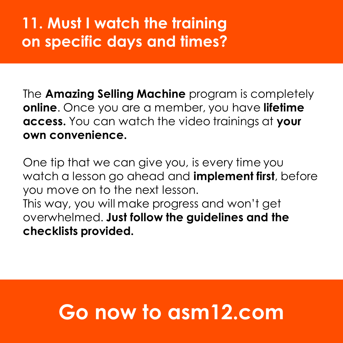 SellerGenius's tweet photo. #ASM Review: Must I watch the training
on specific days and times?

Last chance to get #AmazingSellingMachine + bonuses ➡️ https://t.co/HQwOgocnQO 

#fba #asm12 #sellonamazon #workfromhome #homebusiness #amazonfba https://t.co/wHDZPgepRk