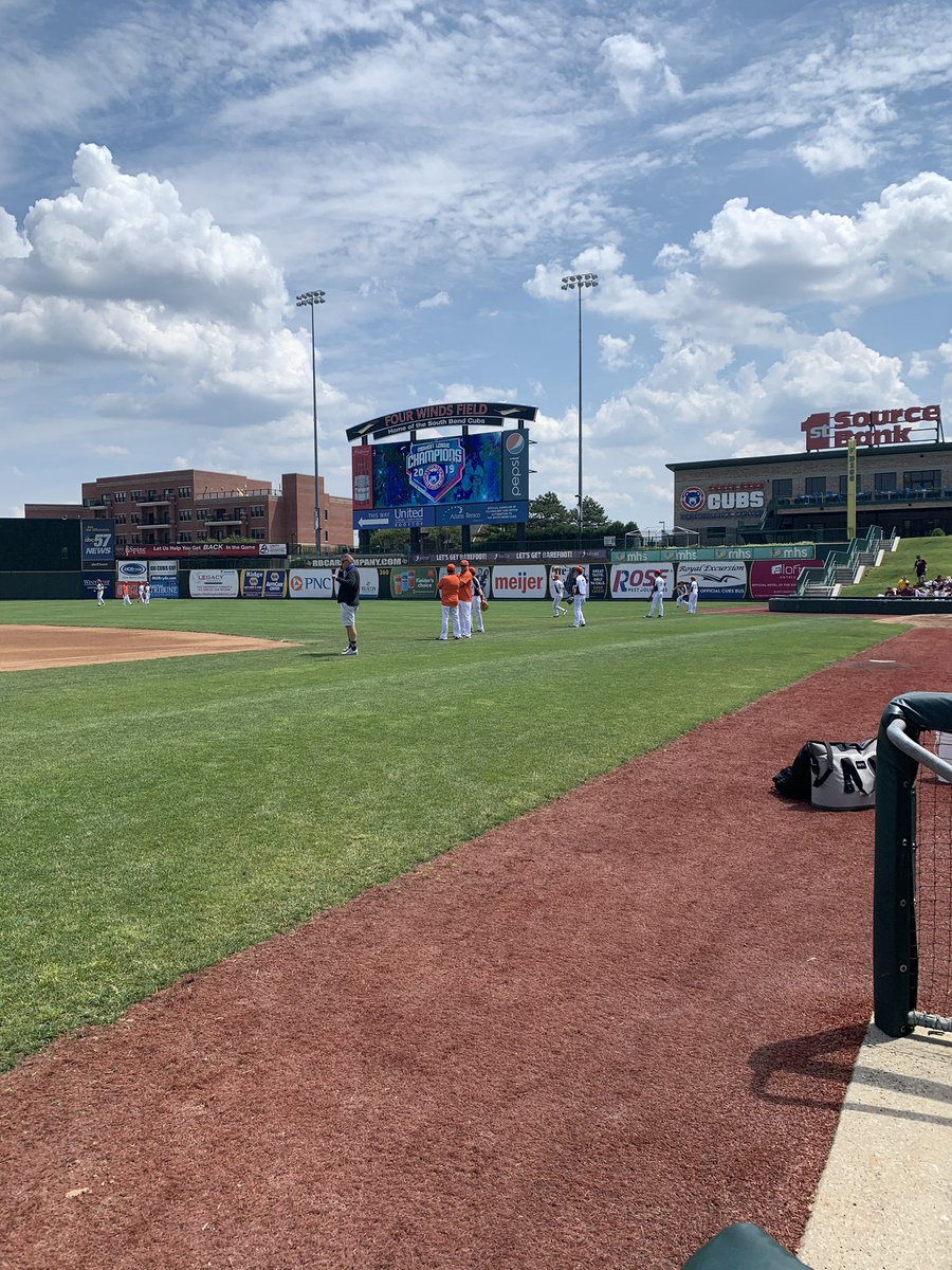 Ben2b23's tweet photo. Not a bad view from the office today #fourwindsfield #baseball #stampede #ATH https://t.co/PsIhzu0LYT