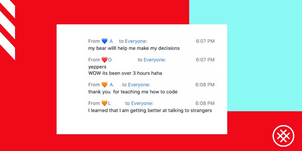 learningcode's tweet photo. Decision-making assistant ✔️ Time travel ✔️ Digital skills Heavy ✔️ Meeting new people ✔️ #glcCodeDay https://t.co/dkKY9cwfu5