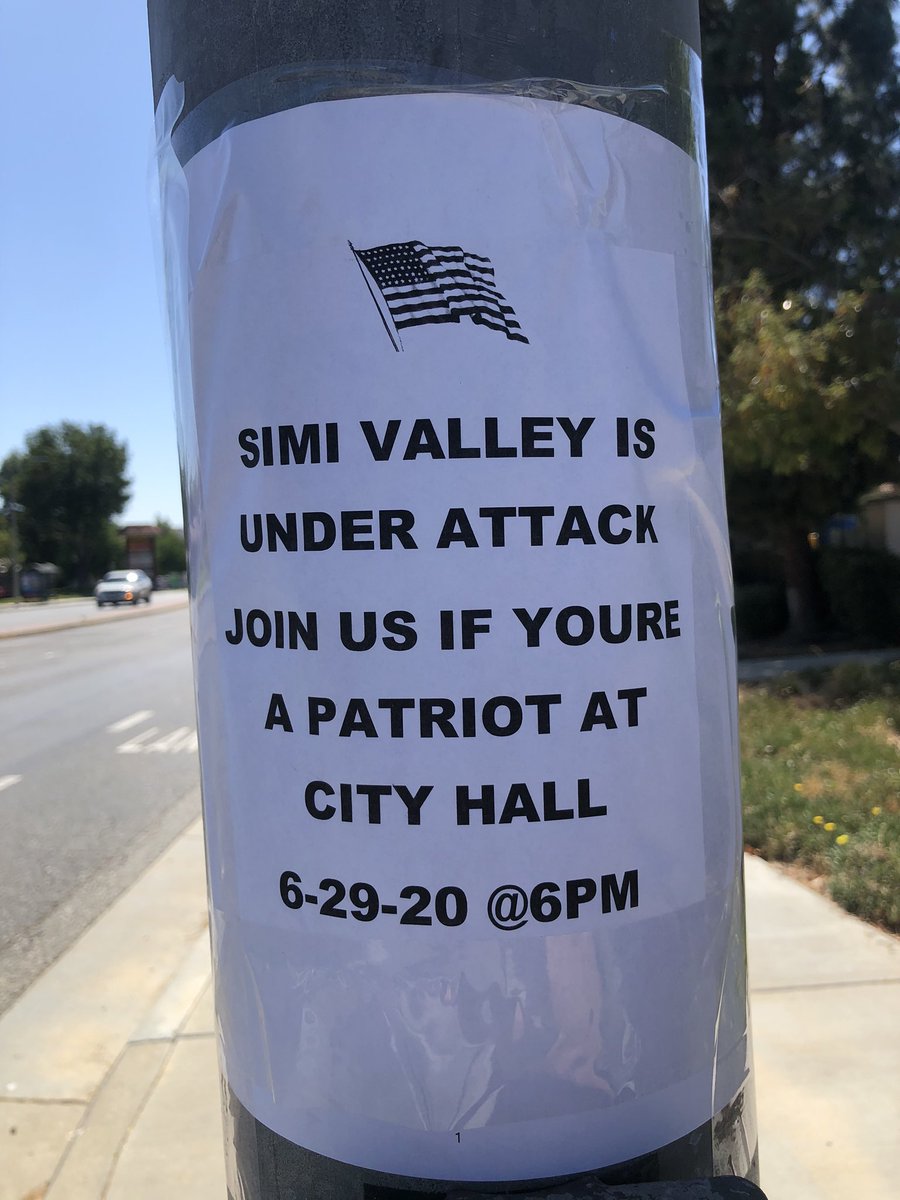 madmelo's tweet photo. Apparently #simivalley is under attack... WTF! This is all over intersections. #simivalleyprotest this should be interesting, wonder if it’s a positive gathering for ALL PEOPLE. Who is down to roll to this with me? @KTLA @ChrisKTLA @ChristinaKTLA @ktlagayle @KTLAMorningNews https://t.co/tqcJCN6LAK