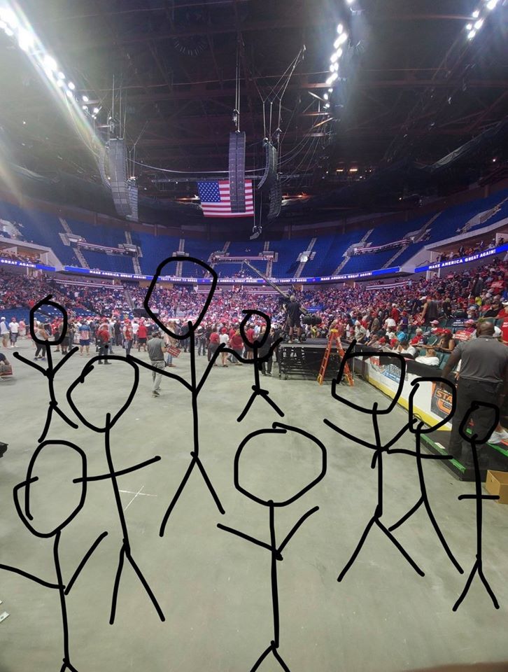 five4time's tweet photo. @realDonaldTrump Huge turnout! The biggest! #emptyseats https://t.co/vKglAadyUy