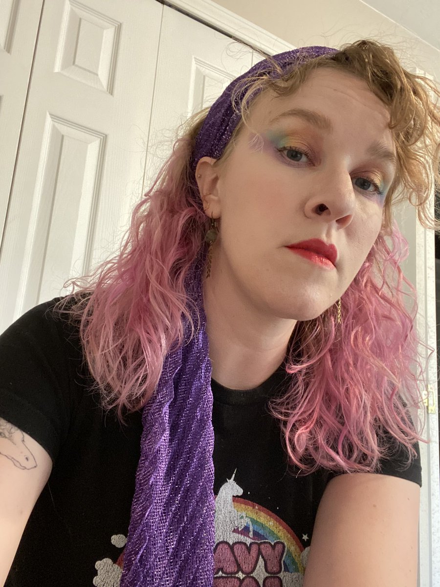tumbleweedB's tweet image. I attempted rainbow eye shadow in honor of the online Pride edition of Reptilian Lounge...turned out pretty good! 🌈🌈🌈#pride2020 #pride🌈 #tricklockcompany #reptilianlounge @Tricklock