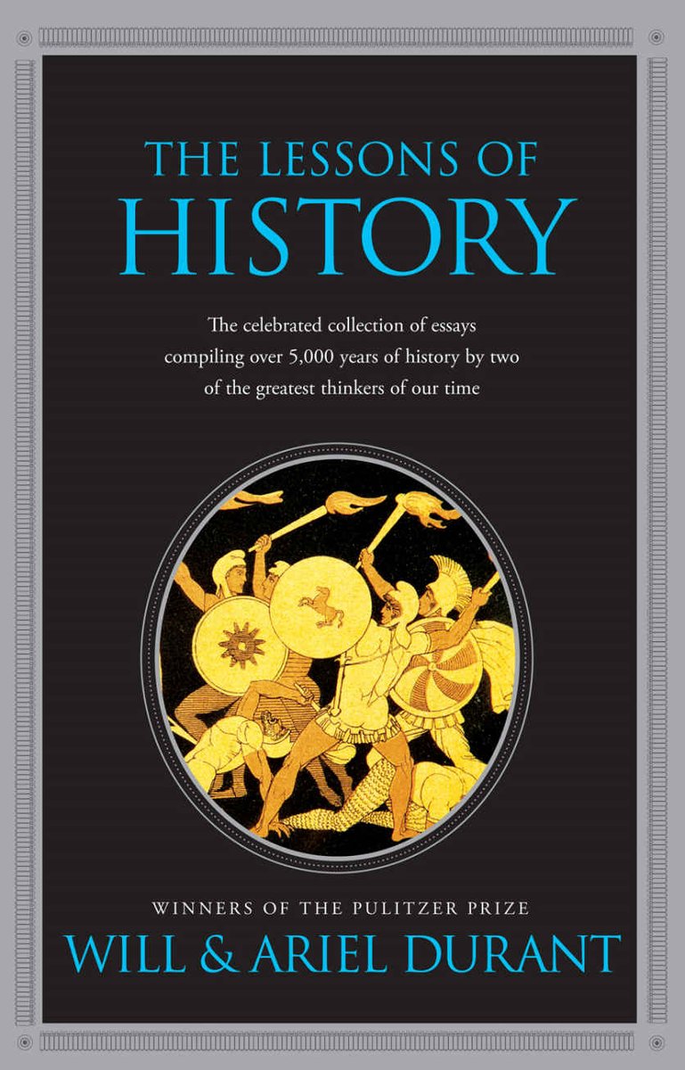 Book Thread: The Lessons of History by Will DurantAn incredible short book which has remained with me ever since I read it a few years back.Quotes in this thread are either directly from the book or paraphrased as per my understanding of the written text.