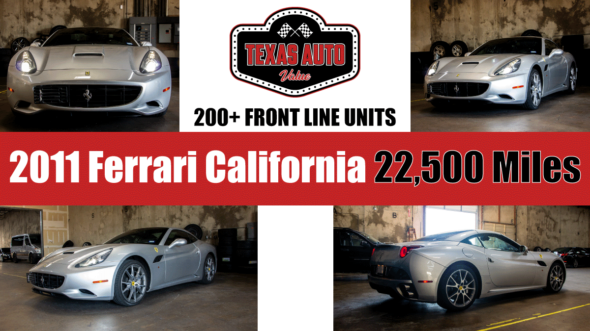 TexasAutoValue's tweet photo. Make sure to go to #metroautoauction for their Tuesday sale 6/23/2020 to check out our #texasautovalue 200+ Front Line Units! One of those units being this awesome 2011 Ferrari California with 22,500 miles! https://t.co/ednoKyJXOM