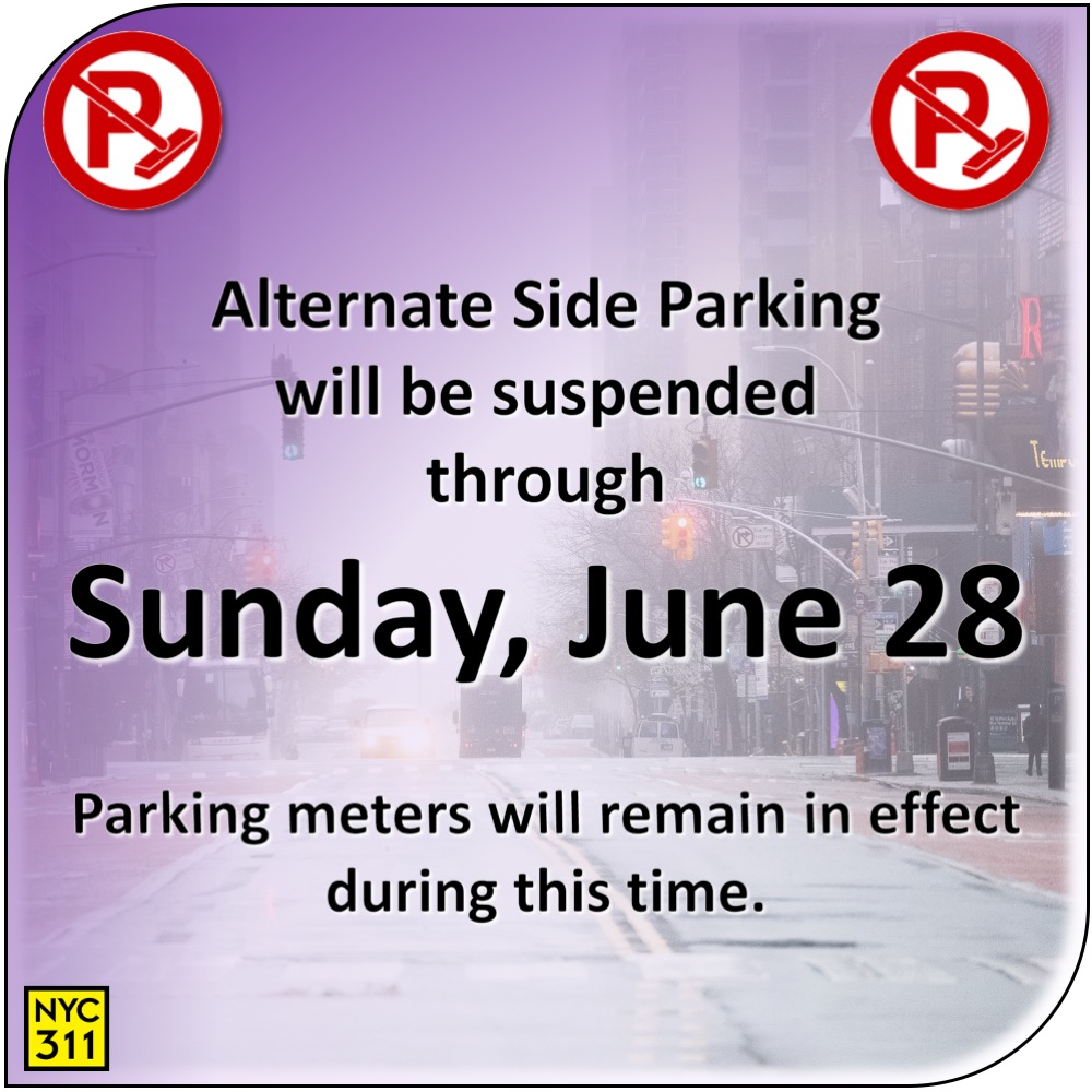 New York City 311 on Twitter "UPDATE NYCASP rules will be suspended