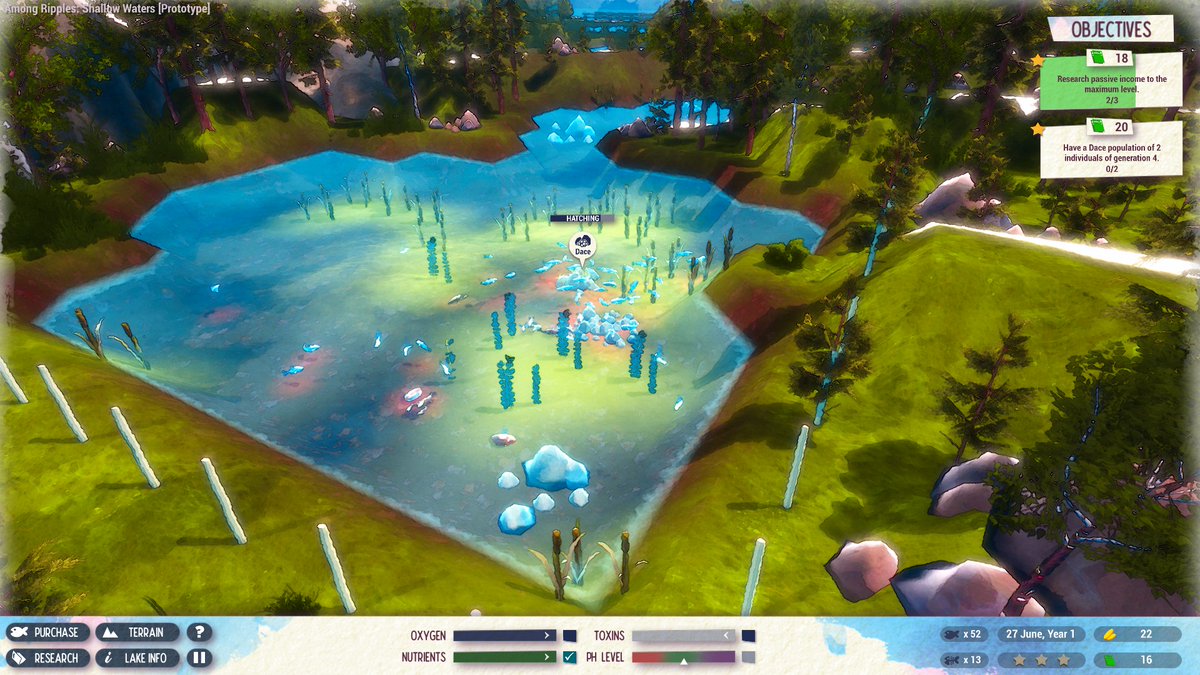 Among Ripples: Shallow Water ( @AmongRipples): An ecology sim where you set up balanced lake ecosystems or repair those which are damaged  https://store.steampowered.com/app/1096090/Among_Ripples_Shallow_Waters/