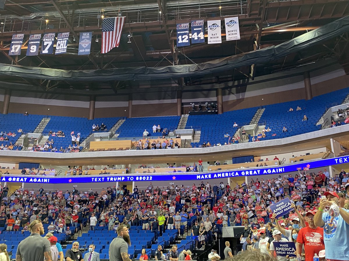 jeffmason1's tweet image. Inside the arena for President Trump’s rally in Tulsa.