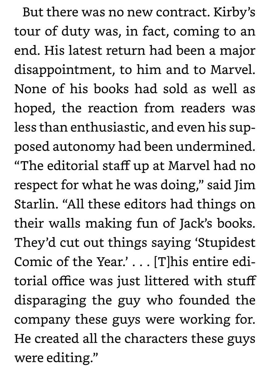 I knew that Kirby had been exploited, but I was not aware that Marvel editors were also just really mean to him. Unreal