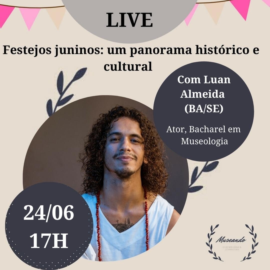 Museando_clio's tweet photo. OLHA A LIVE VINDO! É VERDAADE!
Olá Museanders! Dia 24, dia de São João, é dia de live sobre festejos juninos! Nessa data tão amada, bateremos um papo com o Luan Almeida. LIVE AS 17H

LIVE NO INSTAGRAM!!! Segue lá: https://t.co/FsPXSYvTg5 https://t.co/It1bpQiEgR