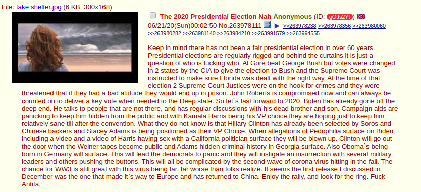  #BigDickAnon Update: 2020 Presidential Election Nah Edition.  https://archive.4plebs.org/pol/thread/263978111/#263978111