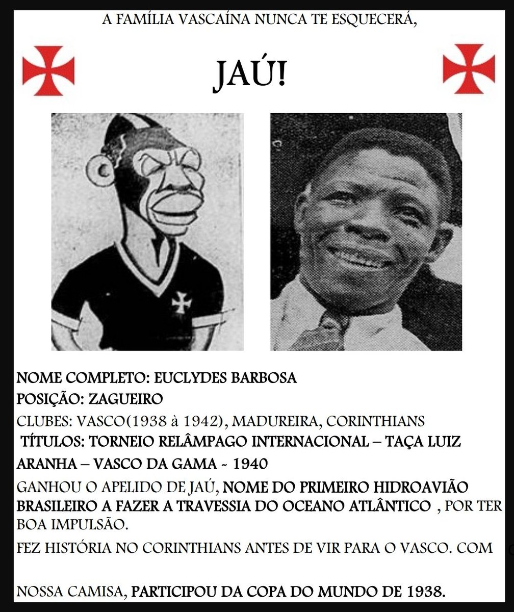 im_sanches's tweet photo. Zagueiro de copa comparado ao 1o hidroavião a atravessar o Atlântico? Temos sim! Jaú nos orgulha!
#copa1938 #copa38 #jau #vasco #vascodagama #zagueirodovasco
Retuita ae! Quem sabe a homenagem nao chega na família!
@Joao_Almirante @Casimiro @OEstagiarioDoEI @VascoAlmirantes https://t.co/NIhutE7Vrt