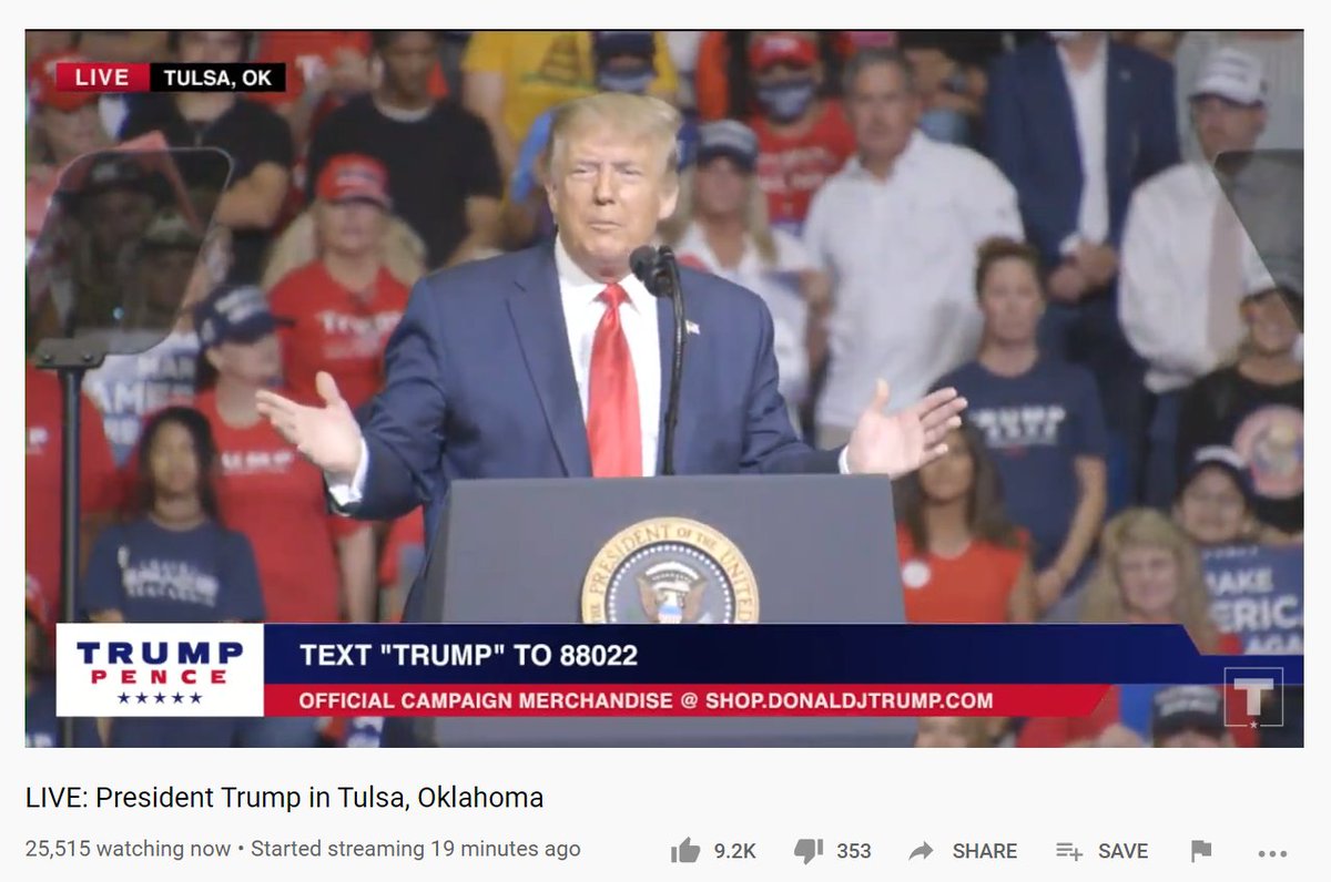 Let's talk about numbers:Nearly 200,000 watching on the Fox News stream. 60,000 on PBS. 25,000 on President Trump's Youtube, 155,000 on Yahoo's stream.