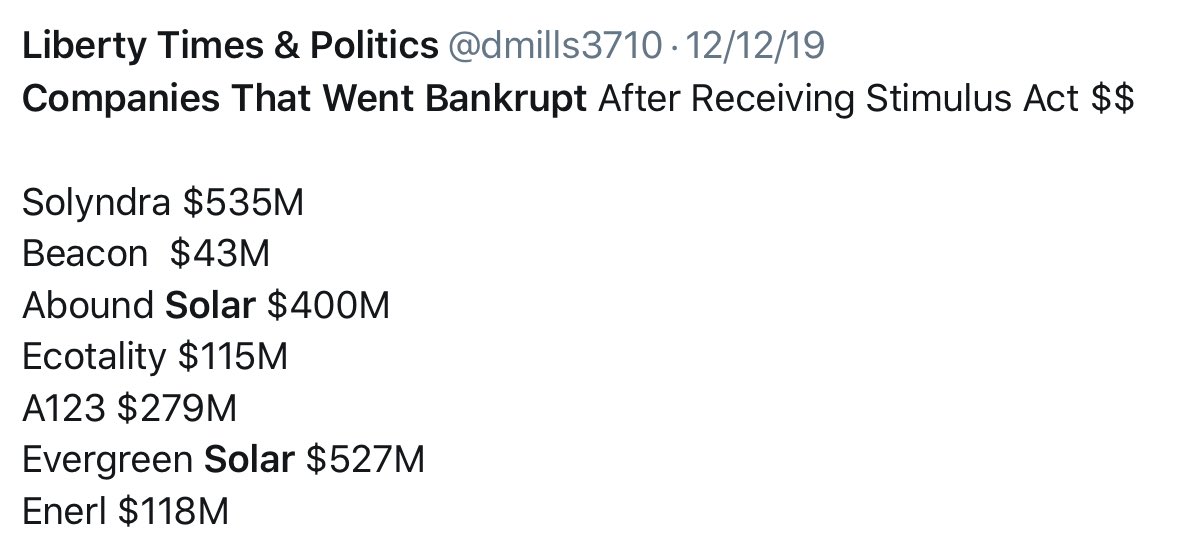 dmills3710's tweet photo. #RICO #EnergyGate Companies that went bankrupt after receiving‘Stimulus Act’ $$
”1/4 of original $1Trillion Stimulus Bill was for “Weatherization” & “Green Incentives”
“Energystar (now known as Net Zero) & Weatherization funds illegally used since 2011”
https://t.co/496Y9u4Pfn https://t.co/QSBr4WJCuw