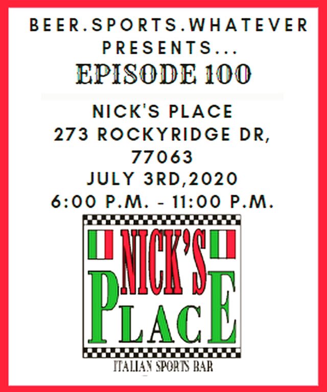 mikebrown_2020's tweet photo. Come hang out with us at the best sports bar in Houston ... first round on me ... @NicksPlaceHou #BSW100🍻 https://t.co/DD49UE8cZu