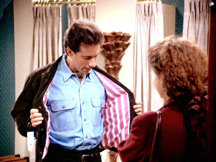 JERRY: what's this?ELAINE: it's the jacketJERRY: the jacket?ELAINE: yeah, y'know the jacket, Rocky DiMeo left at mine. Cocksucker had a reputation for being a loud breather.JERRY: a loud breather?ELAINE: yeah y'know, in bed he sounded a bat got caught in the air con. Creepy.