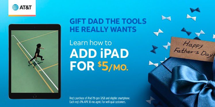 Give Dad the tools he really wants with great deals from AT&amp;T!  Visit CambridgeSide Mall Store or go to go.att.com/e5iP1  
#FathersDay #ATTEmployee <a href="/LawVulakh/">Lawrence Vulakh</a> <a href="/pnixnix/">Peter Nixon</a> <a href="/keroninc/">Keron Incarnato</a>